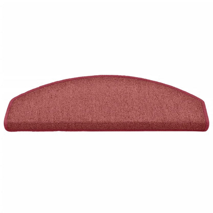 Stair mats 15 pcs 65 x 24 x 4 cm Non-Slip Bordeaux Red