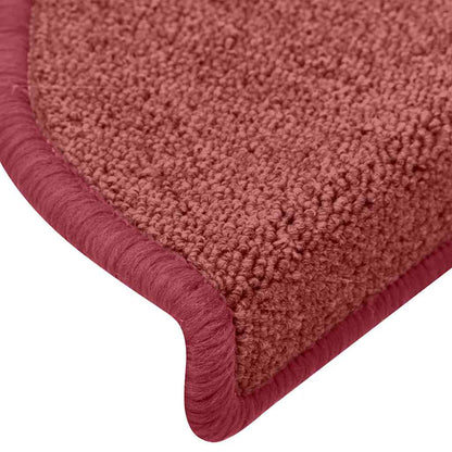 Stair mats 15 pcs 65 x 24 x 4 cm Non-Slip Bordeaux Red