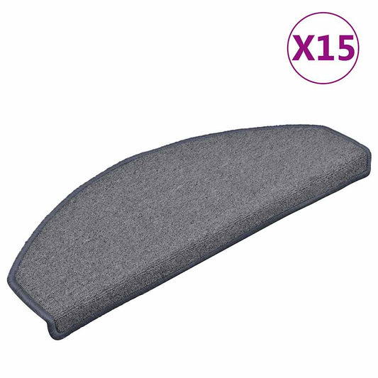 Stair mats 15 pcs 65 x 24 x 4 cm Light Grey and Blue
