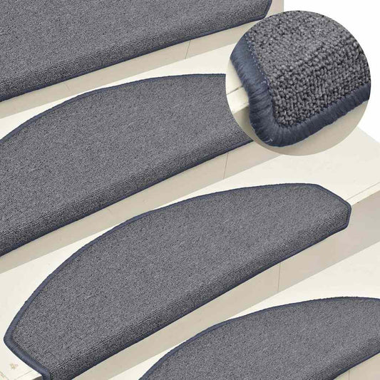 Stair mats 15 pcs 65 x 24 x 4 cm Light Grey and Blue