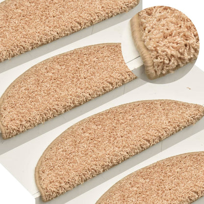 Stair Mats 15 pcs 56x17x3 cm Gold Half Round