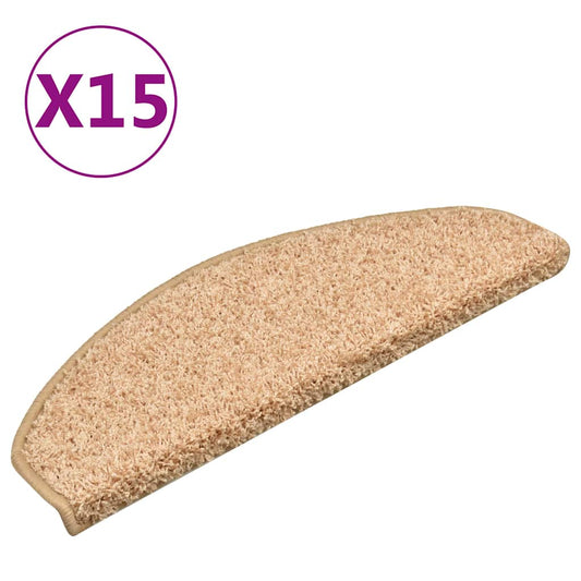 Stair Mats 15 pcs 65x21x4 cm Gold Half Round Large