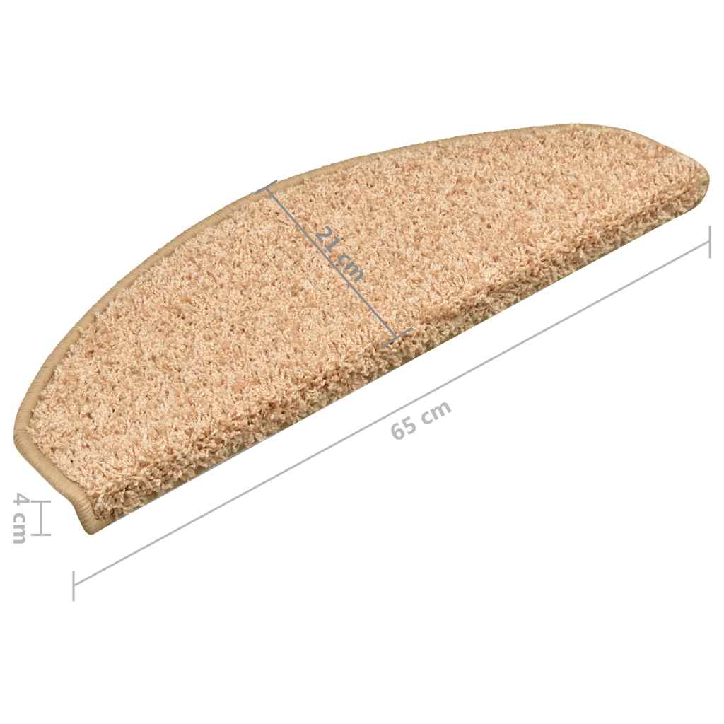 Stair Mats 15 pcs 65x21x4 cm Gold Half Round Large