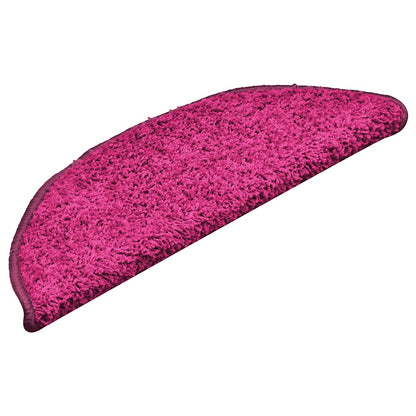 Stair Mats 15 pcs 56x17x3 cm Pink Half Round