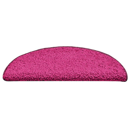 Stair Mats 15 pcs 56x17x3 cm Pink Half Round