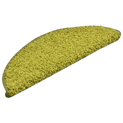 Stair Mats 15 pcs 56x17x3 cm Green Half Round