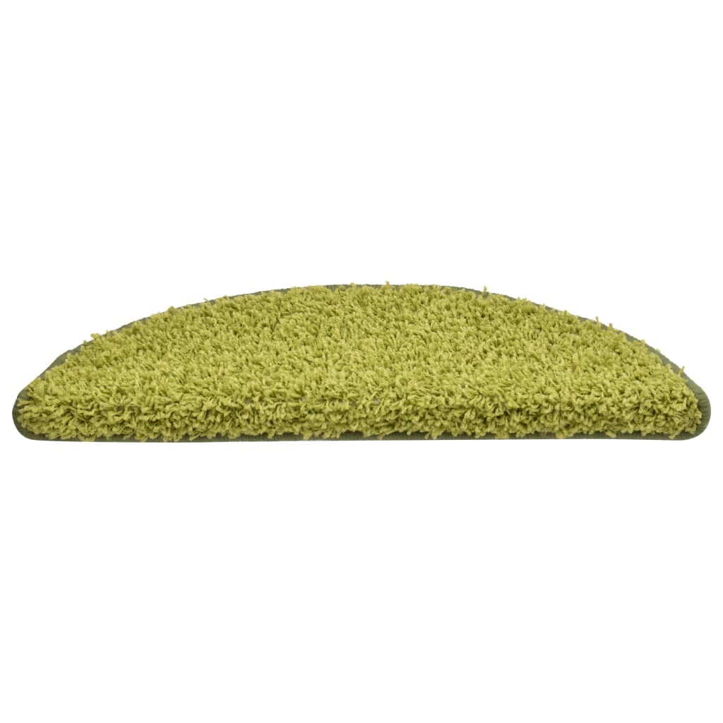 Stair Mats 15 pcs 56x17x3 cm Green Half Round