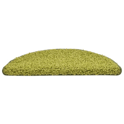 Stair Mats 15 pcs 56x17x3 cm Green Half Round
