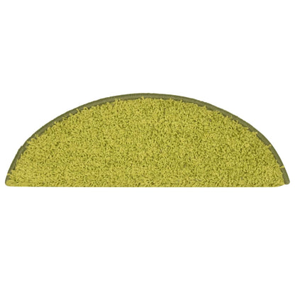 Stair Mats 15 pcs 56x17x3 cm Green Half Round