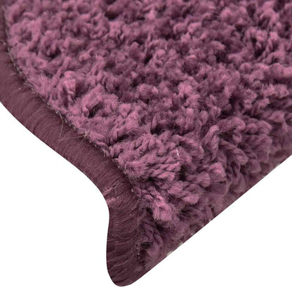 Stair Mats 15 pcs 56x17x3 cm Dark Purple Half Round