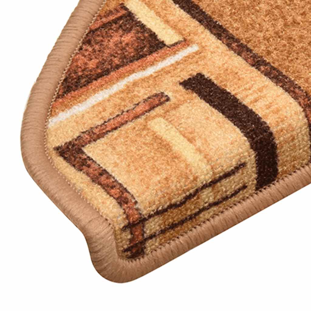 Self-adhesive Stair Mats 15 pcs Beige 65x21x4 cm