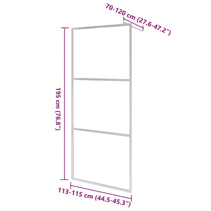 Walk-in Shower Wall with Clear ESG Glass 115x195 cm