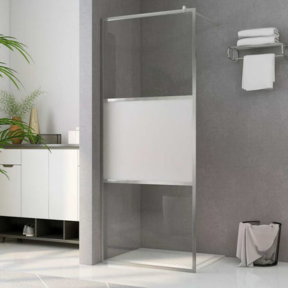 Walk-in Shower Wall with Half Frosted ESG Glass 115x195 cm