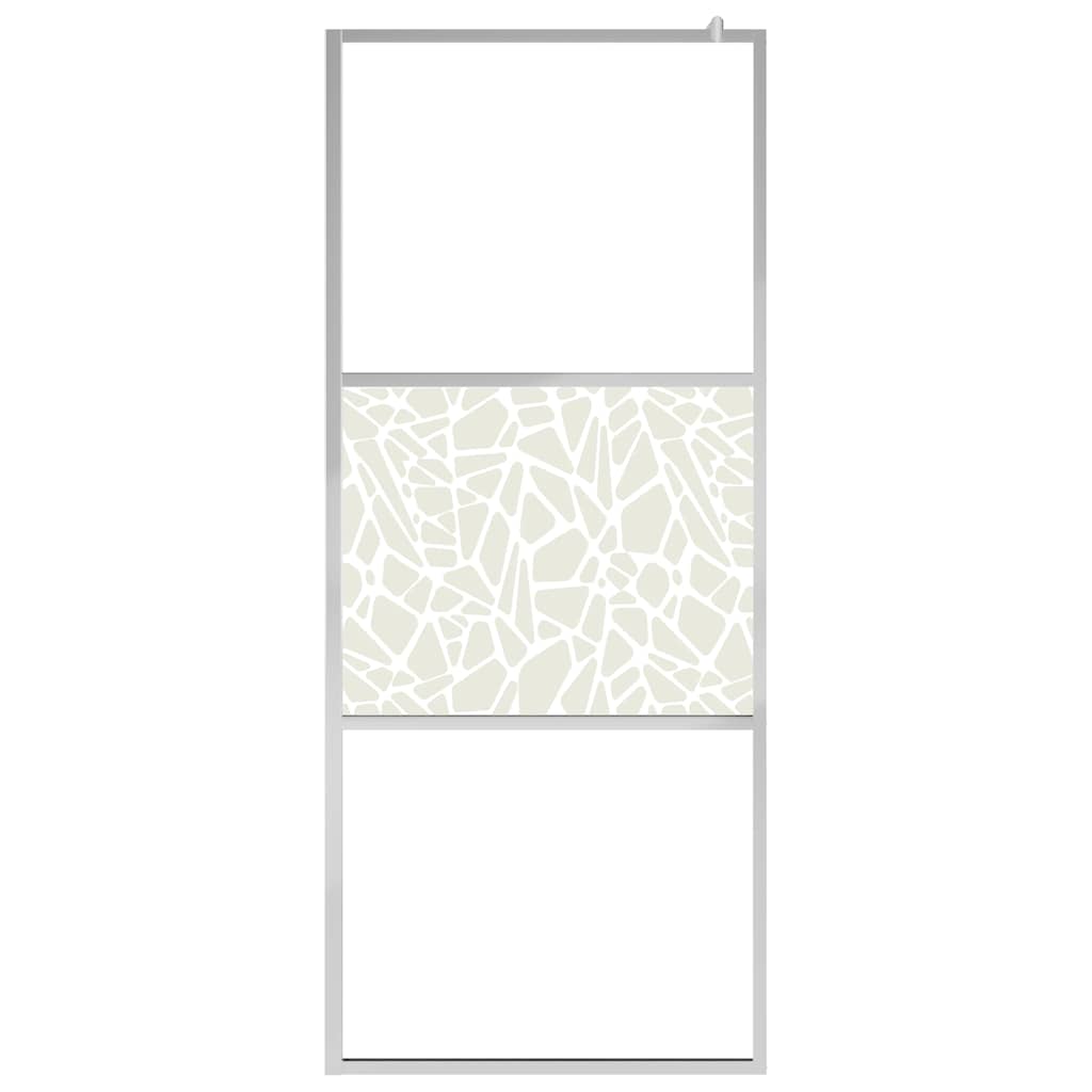 146653 vidaXL Walk-in Shower Wall ESG Glass with Stone Design 115x195 cm