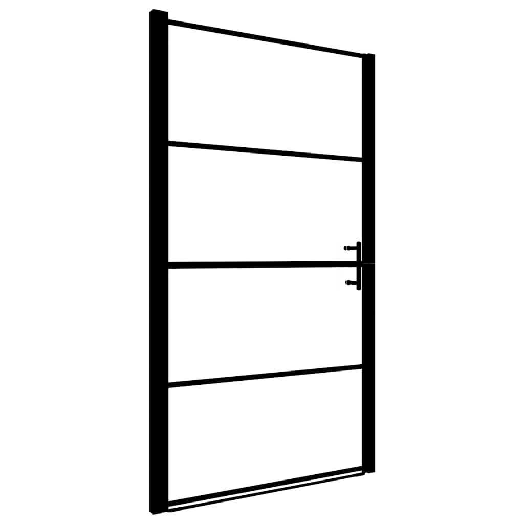 Shower Door Frost Tempered Glass 81x195 cm Black