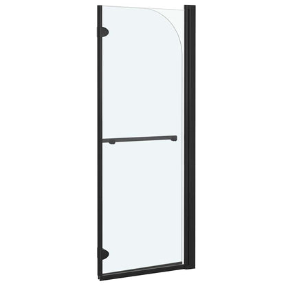 147193 vidaXL Folding Shower Enclosure 2 Panels ESG 95x140 cm Black