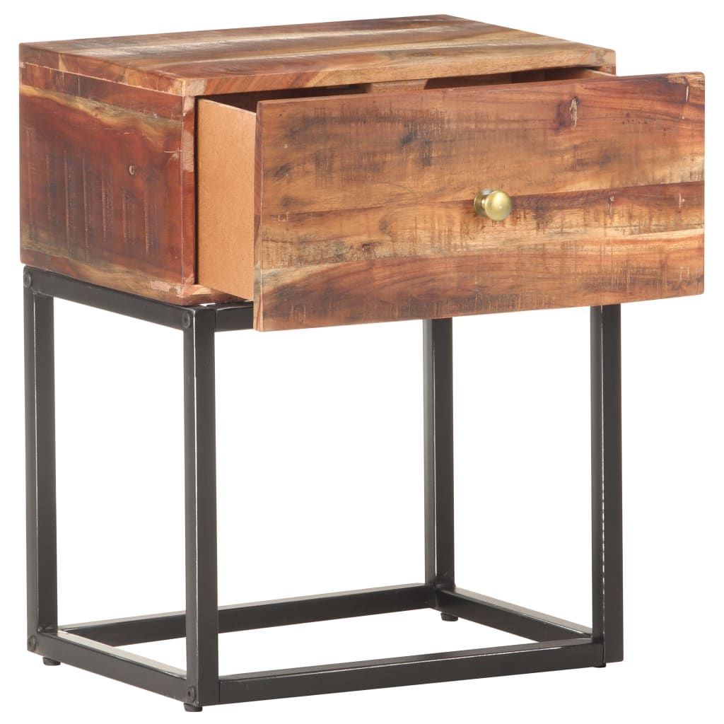 Bedside Table 40x30x50 cm Rough Acacia Wood