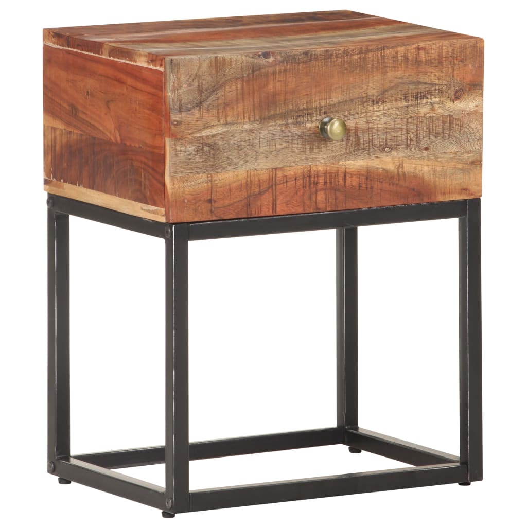 Bedside Table 40x30x50 cm Rough Acacia Wood