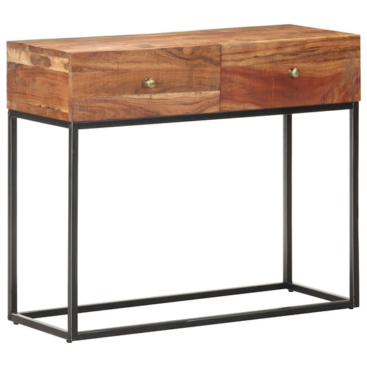 Console Table 90x35x75 cm Rough Acacia Wood