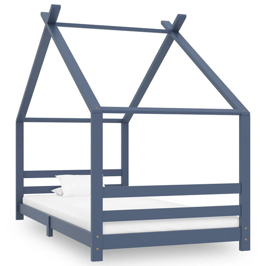 Kids Bed Frame | Grey | Solid pine wood, plywood | Single | Durable