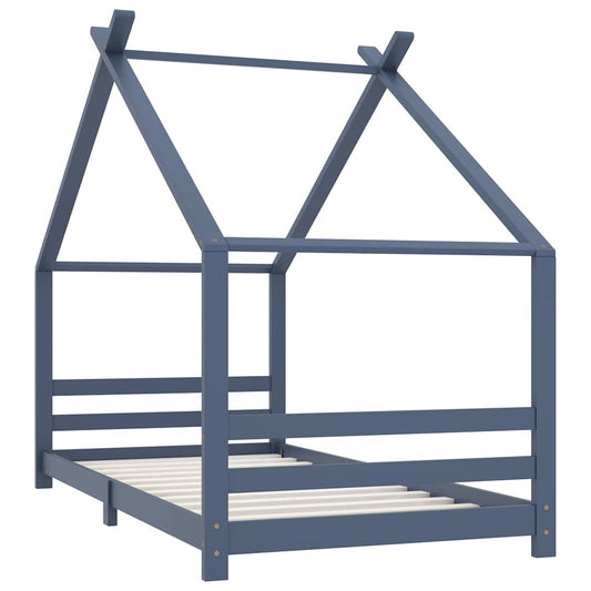 Kids Bed Frame | Grey | Solid pine wood, plywood | Single | Durable