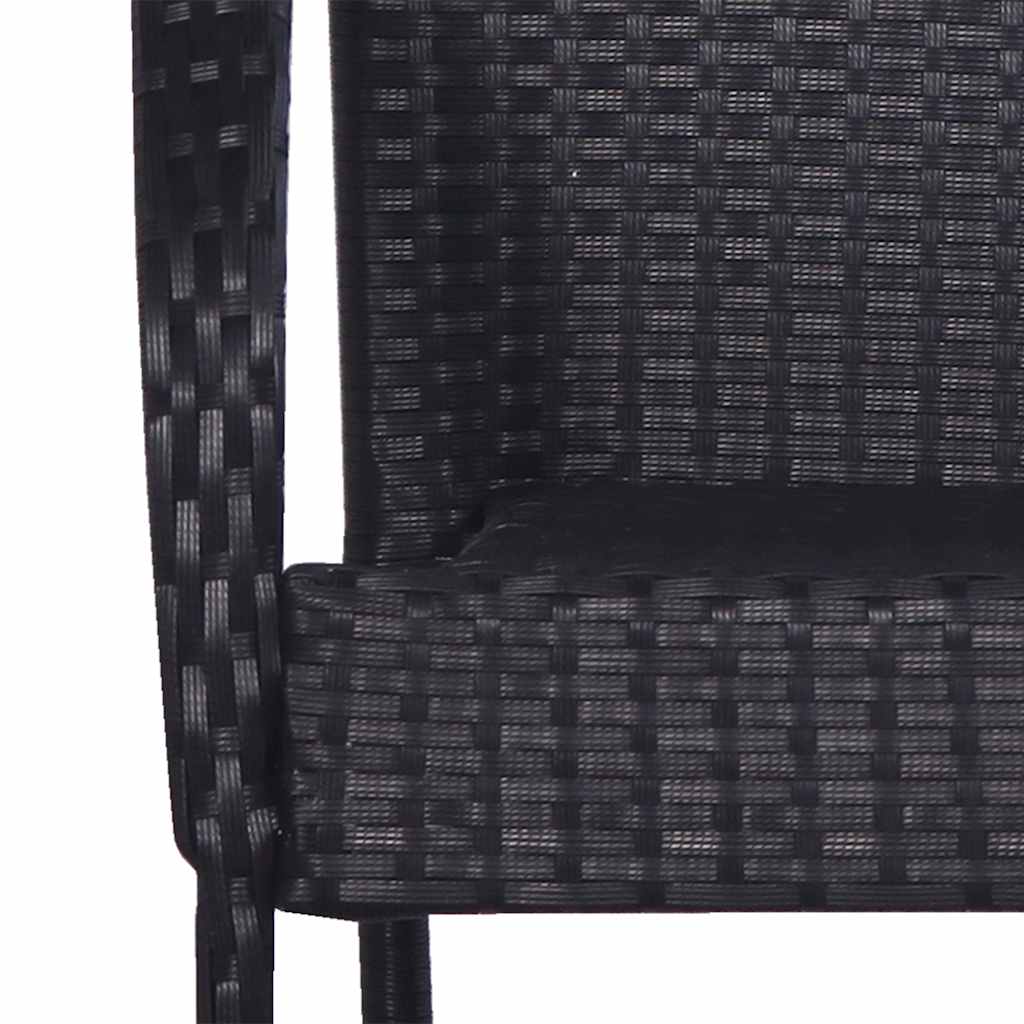 Stackable Patio Chairs 4 pcs Poly Rattan Black