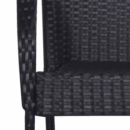 Stackable Patio Chairs 4 pcs Poly Rattan Black