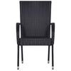 Stackable Outdoor Chairs 6 pcs Poly Rattan Black
