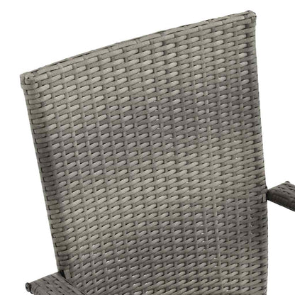 Stackable Patio Chairs 6 pcs Gray Poly Rattan