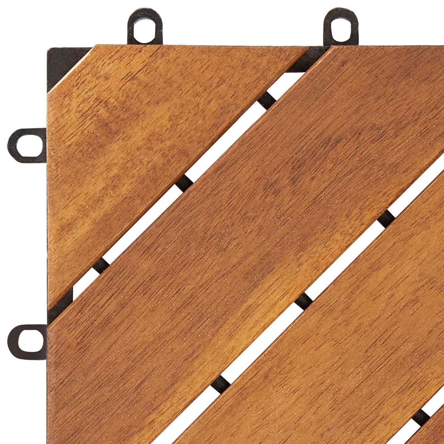 Decking Tile 10 pcs Brown 11.81 x 11.81 in Acacia Hardwood