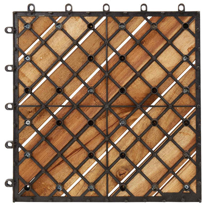 Decking Tile 10 pcs Brown 11.81 x 11.81 in Acacia Hardwood