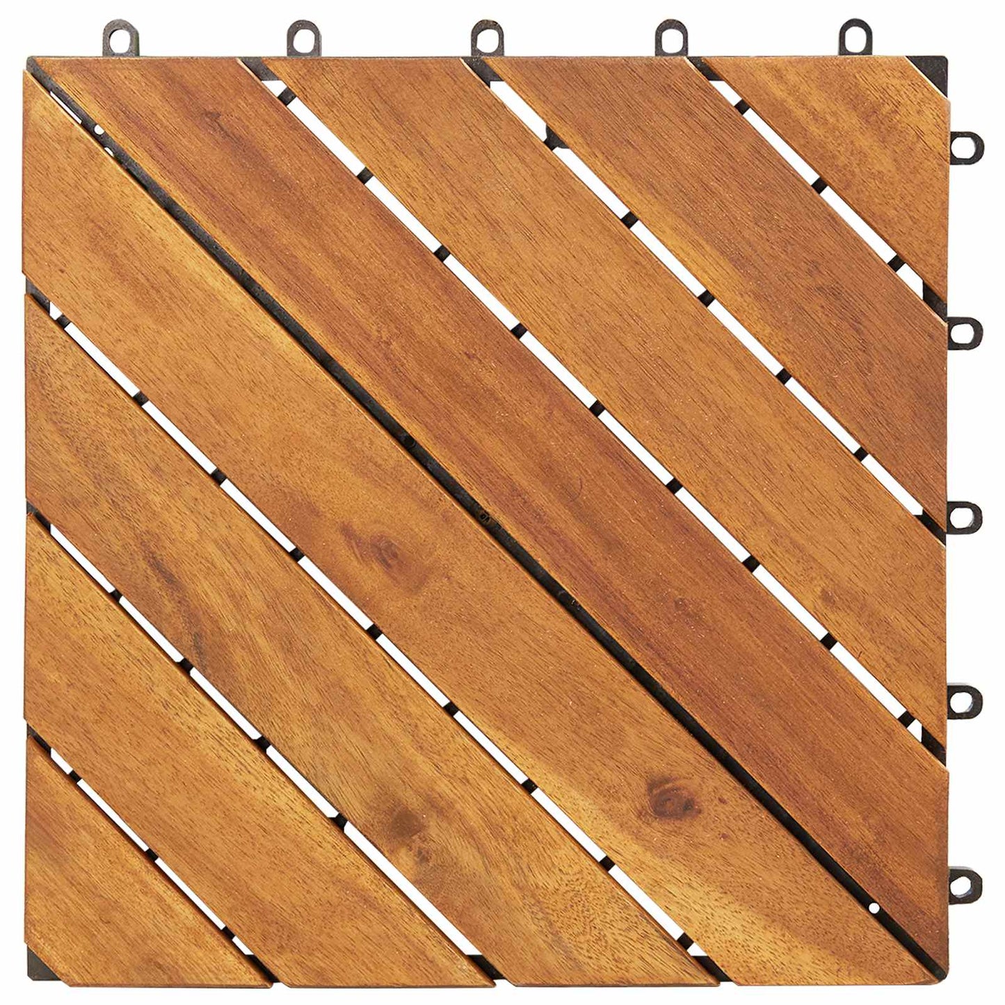 Decking Tile 10 pcs Brown 11.81 x 11.81 in Acacia Hardwood