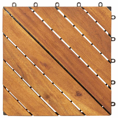Decking Tile 10 pcs Brown 11.81 x 11.81 in Acacia Hardwood
