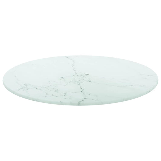 Table Top | White | Tempered glass | Small | Durable | Table Top | Round