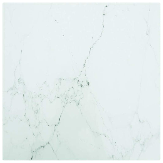 Table Top | White | Tempered Glass | 40 x 40 cm | Heat-resistant