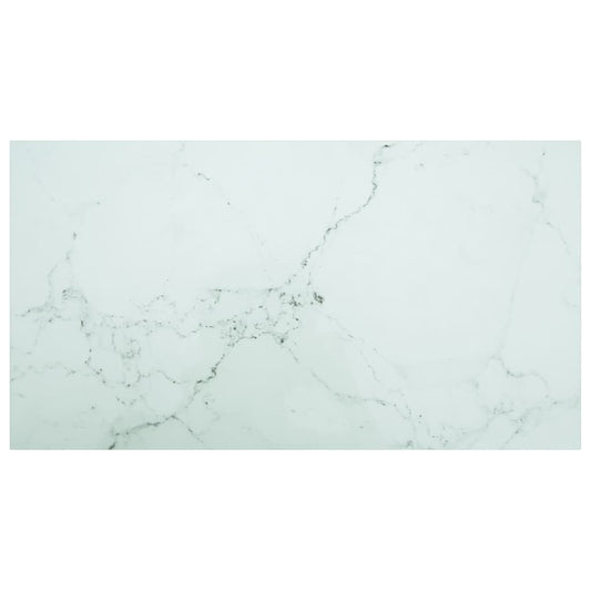 322260 vidaXL Table Top White 120x65 cm 8mm Tempered Glass with Marble Design