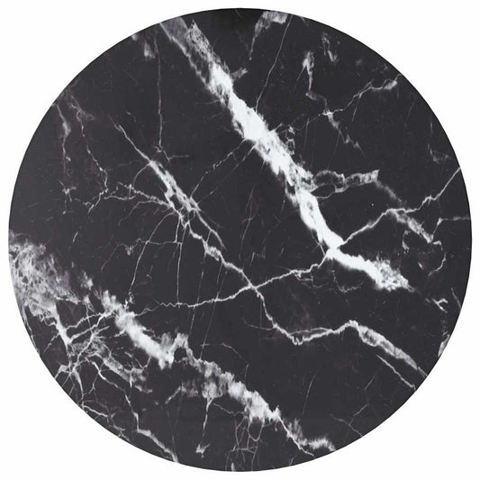 322261 vidaXL Table Top Black Ø30x0,8 cm Tempered Glass with Marble Design