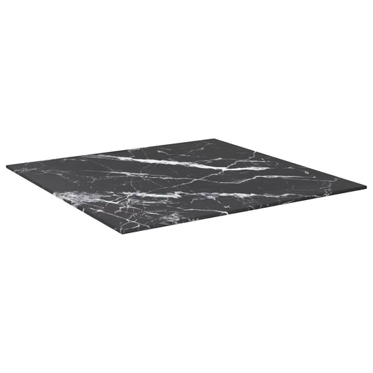 Table Top | Black with marble design | Tempered Glass | 60 cm x 60 cm