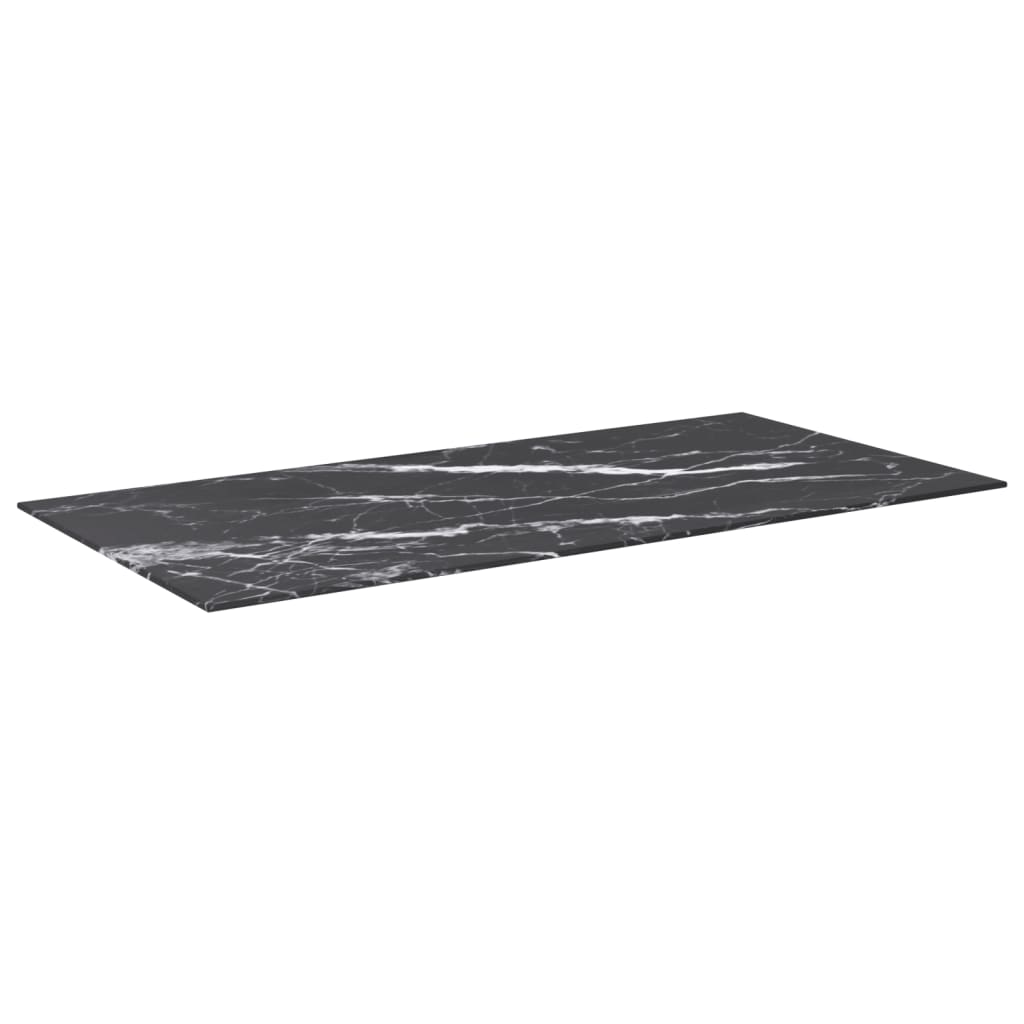 Table Top | Black | Tempered glass | 100x50 cm | Durable | Table Top
