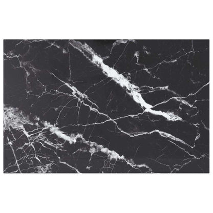 Table Top Black 100x62 cm 8mm Tempered Glass with Marble Design