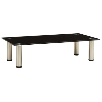 TV Stand Black 60x35x17 cm Tempered Glass