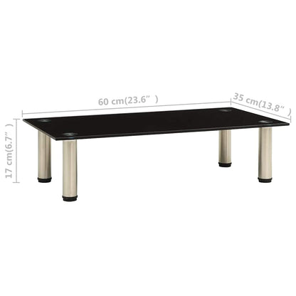 TV Stand Black 60x35x17 cm Tempered Glass
