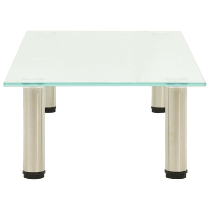vidaXL TV Stand Frosted 80x35x17 cm Tempered Glass