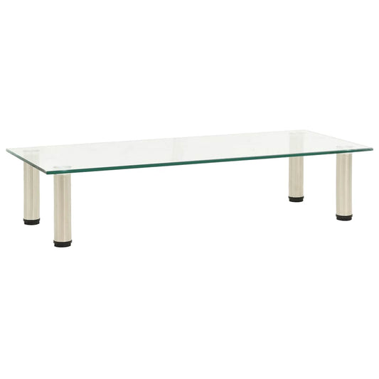 TV Stand | Clear | Tempered Glass, Stainless Steel | Glass surface