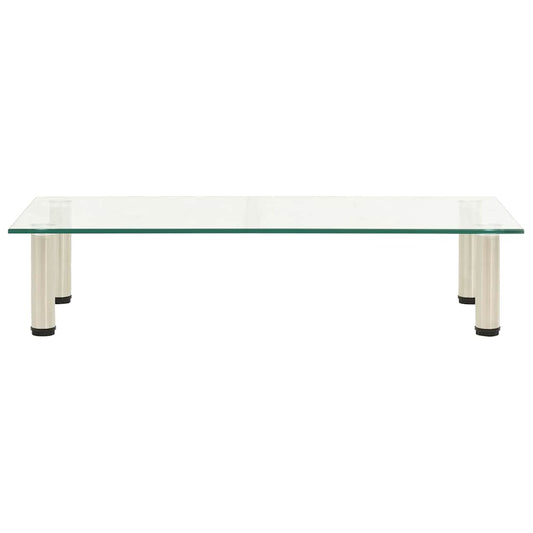 TV Stand | Clear | Tempered Glass, Stainless Steel | Glass surface