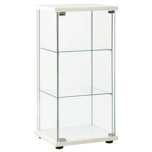 Storage Cabinet Tempered Glass White