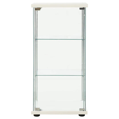 Storage Cabinet | White and transparent | Tempered glass, Engineered wood