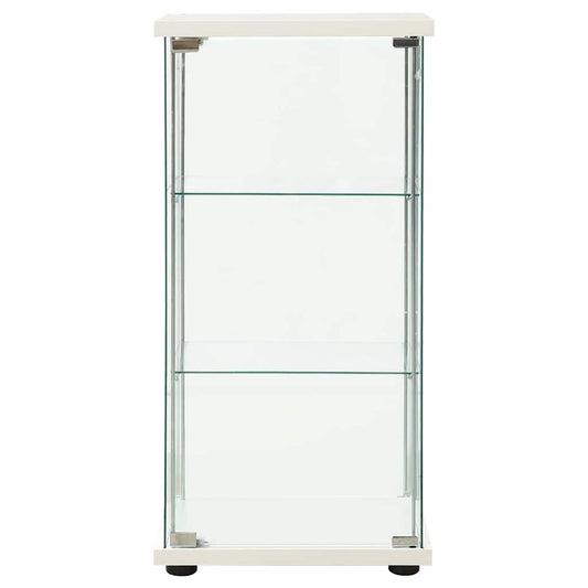Storage Cabinet Tempered Glass White