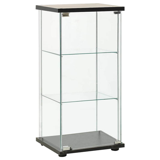 Storage Cabinet Tempered Glass Black