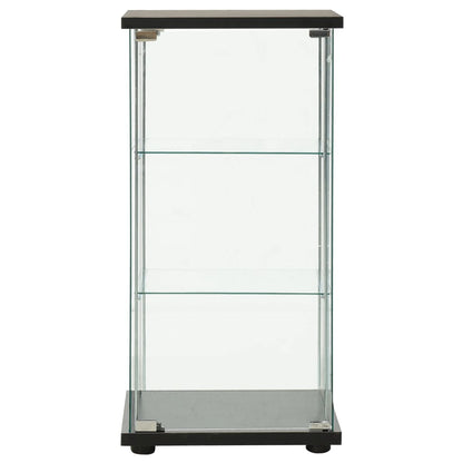 Storage Cabinet | Black and Clear | Toughened Glass and Engineered Wood